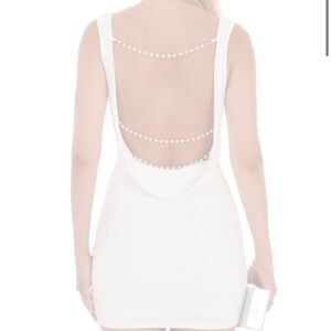 Elegant White Draped Dress